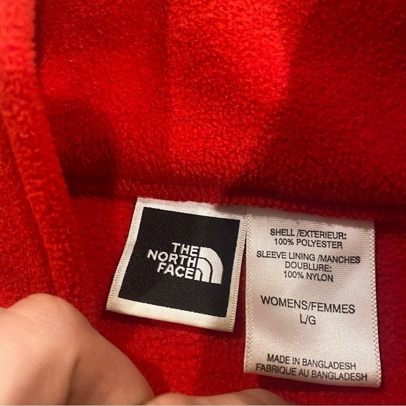 The North Face red zip up jacket fleece Women’s Large - Picture 3 of 7
